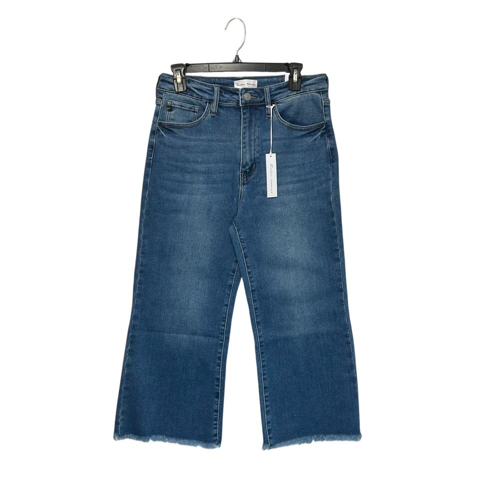 KanCan Dark Blue Cropped Wide-Leg Jeans